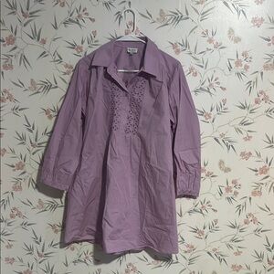 Lavender Dress with Embroidered Detail